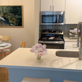 Kitchen with dining table 